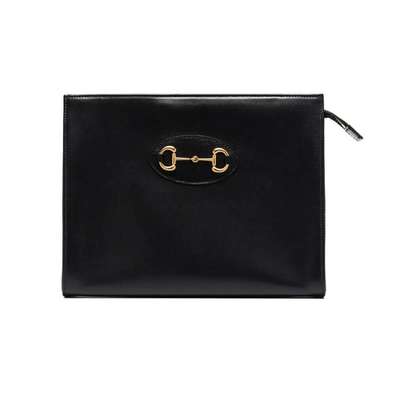 Gucci 1955 Horsebit-Embellished Leather Pouch 621890