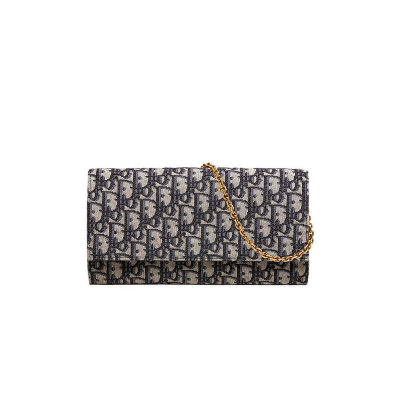 Christian Dior Oblique Clutch with Chain Bag S5401