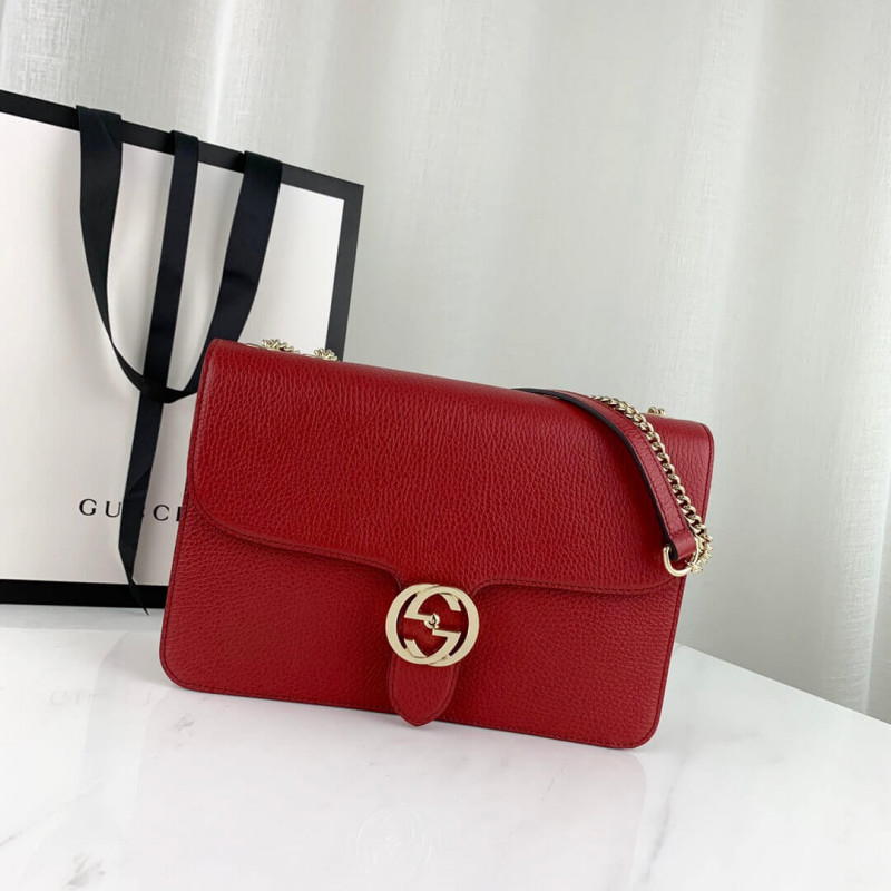 Gucci Interlocking GG Leather Crossbody Bag 28cm 510303