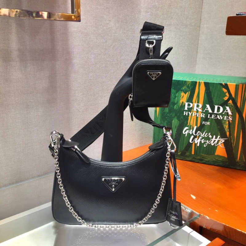 Prada Hobo Re Edition Leather Cross Body Bag 1BH204