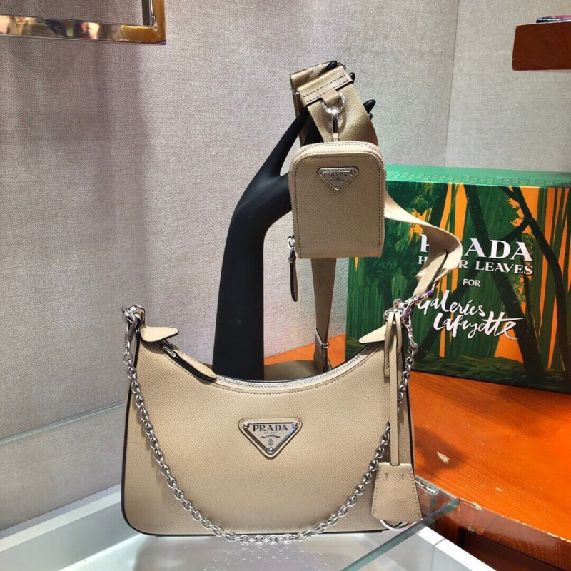 Prada Hobo Re Edition Leather Cross Body Bag 1BH204