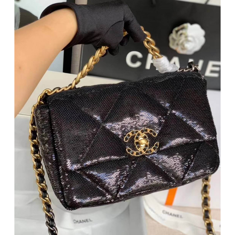 Chanel 19 Flap Bag in Tweed&amp;Sequins AS1160