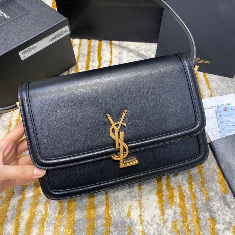 Saint Laurent YSL Solferino Medium Satchel In Box Leather 634305