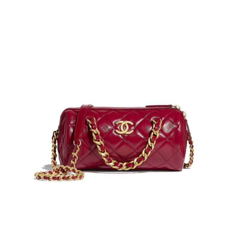 Chanel Shiny Lambskin Small Bowling Bag AS1899