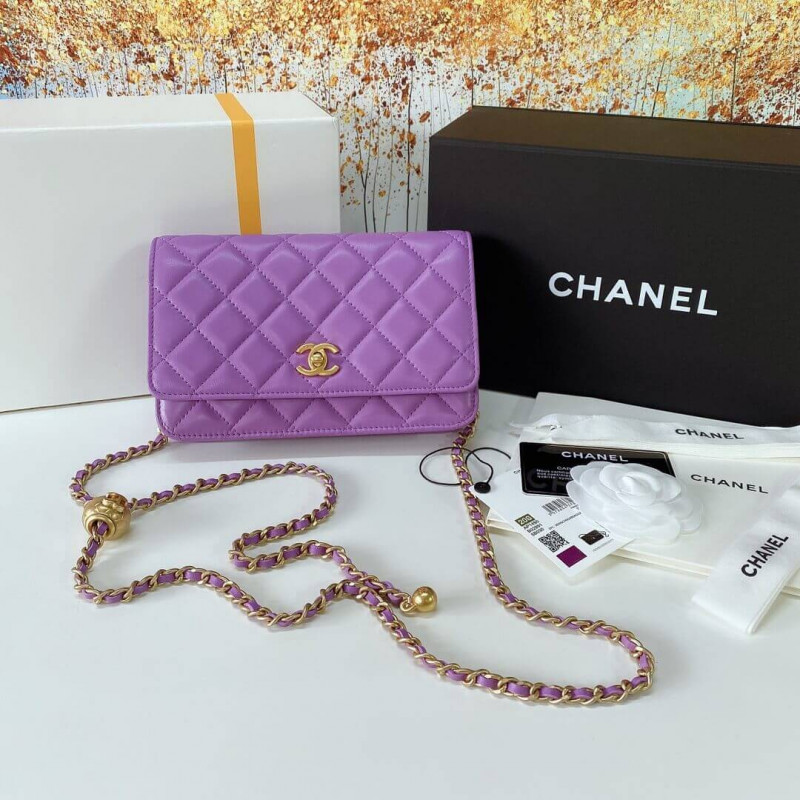 Chanel WOC With CC Details On Strap AP1450 in Lambskin