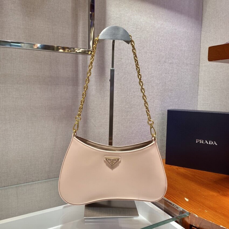 Prada Leather Chain Hobo Bag 1BC148