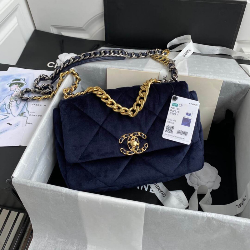 Chanel 19 Small Velvet Flap Bag AS1160