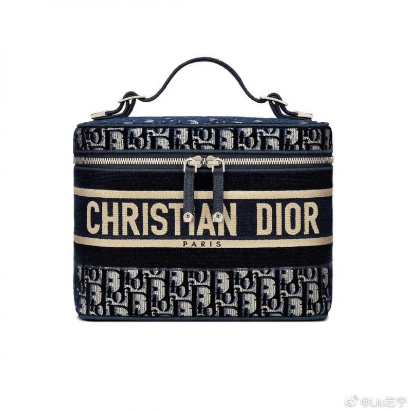 Dior Oblique Embroidered Velvet Diortravel Vanity Case S5480V