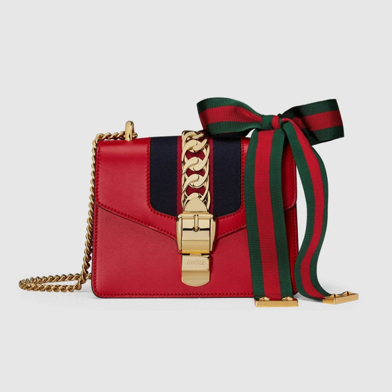 Gucci Sylvie Leather Mini Chain Bag 431666