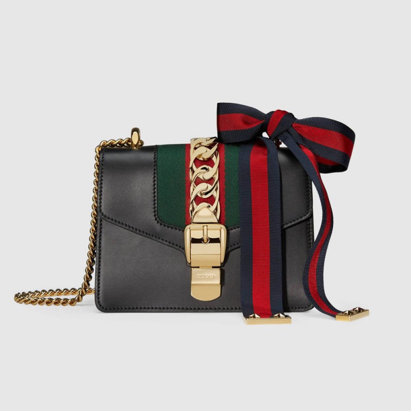 Gucci Sylvie Leather Mini Chain Bag 431666