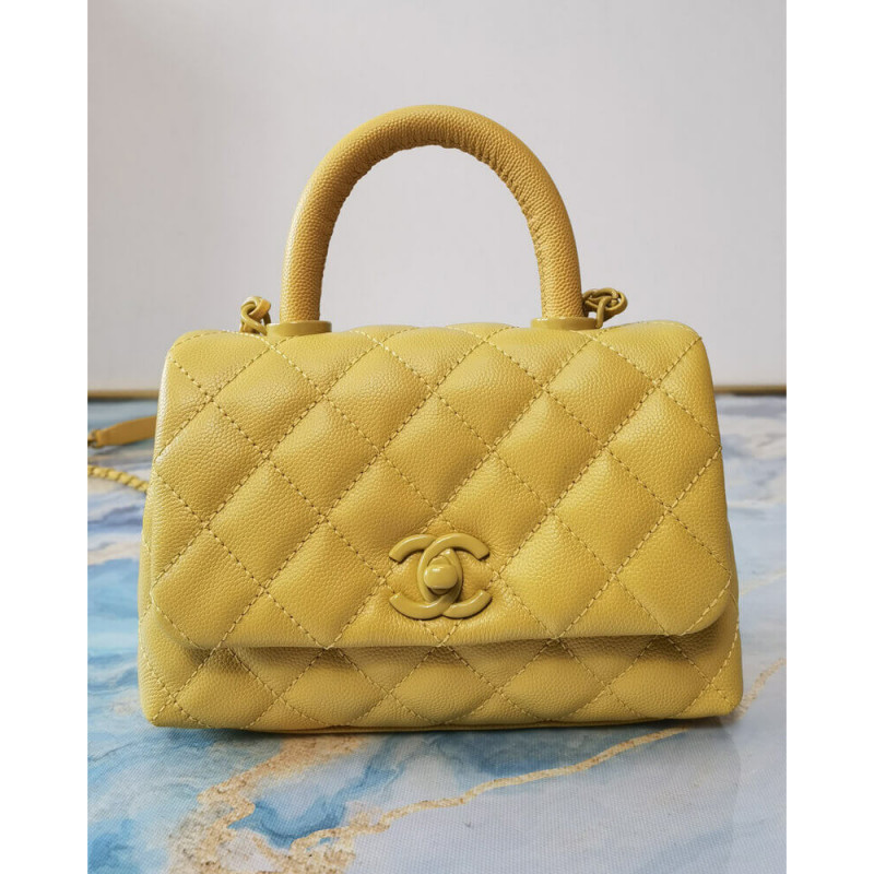 Chanel Mini Coco Handle Ultra Matte Bag in Grained Calfskin AS2215