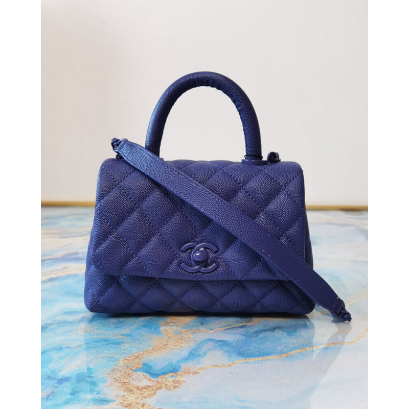 Chanel Mini Coco Handle Ultra Matte Bag in Grained Calfskin AS2215