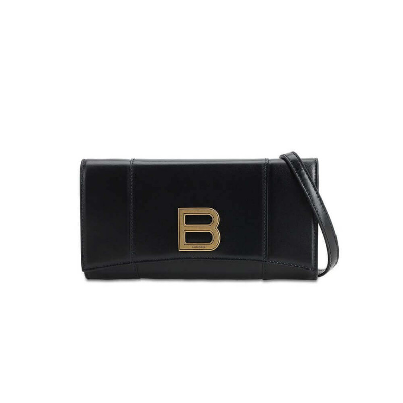 Balenciaga Hourglass Leather Strap Wallet
