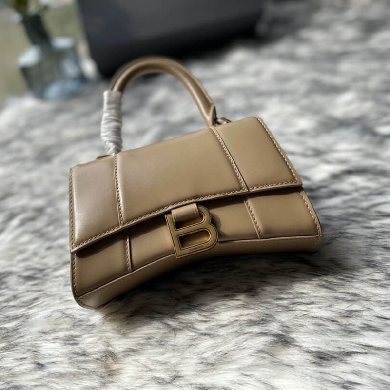 Balenciaga Hourglass XS Shiny Box Calfskin Tote