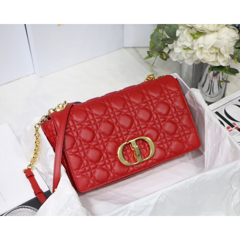 Dior Large Caro Bag in Supple Cannage Calfskin M9243