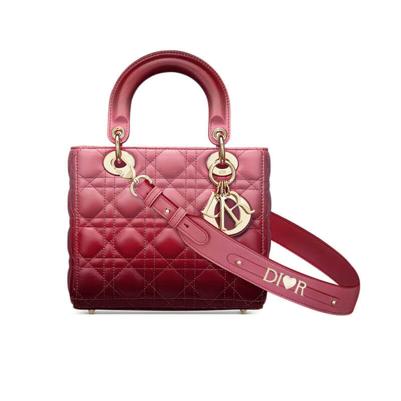 Lady Dior My ABCDior Bag in Strawberry Pink Gradient Cannage Lambskin M0538