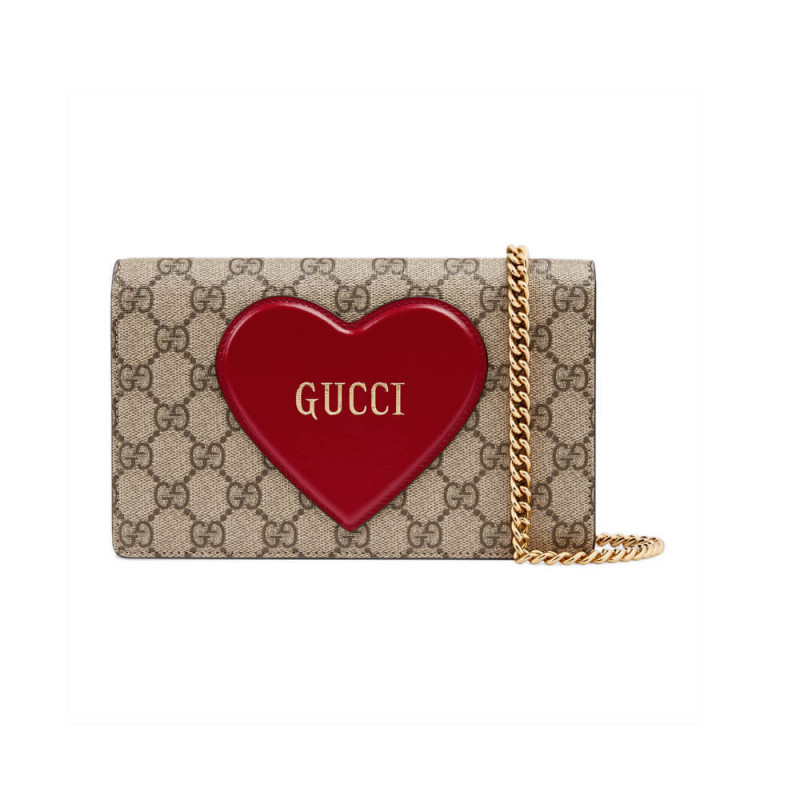 Gucci Valentine&#039;s Day Chain Card Case Wallet 648948
