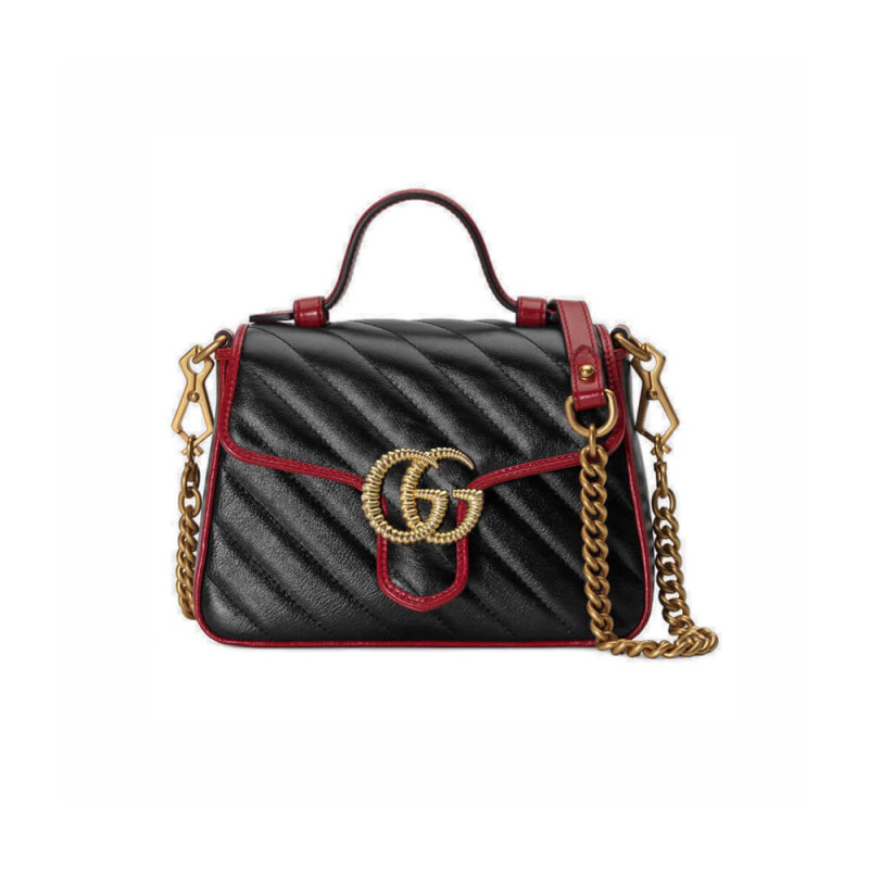 Gucci GG Marmont Mini Top Handle Bag 583571 Black