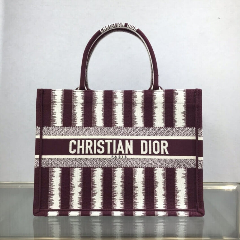 Dior Small Book Tote D-Stripes Embroidery M1296