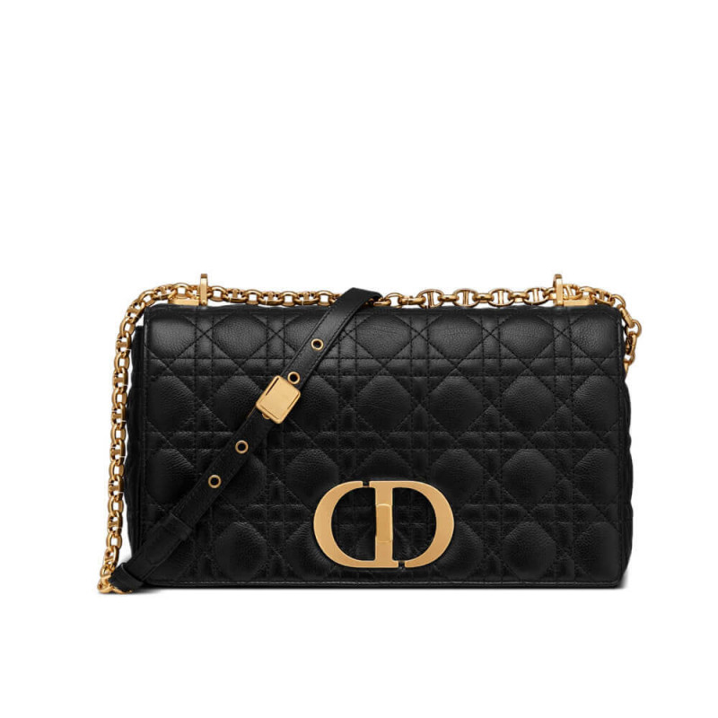 Dior Large Caro Bag Black Supple Cannage Calfskin M9243