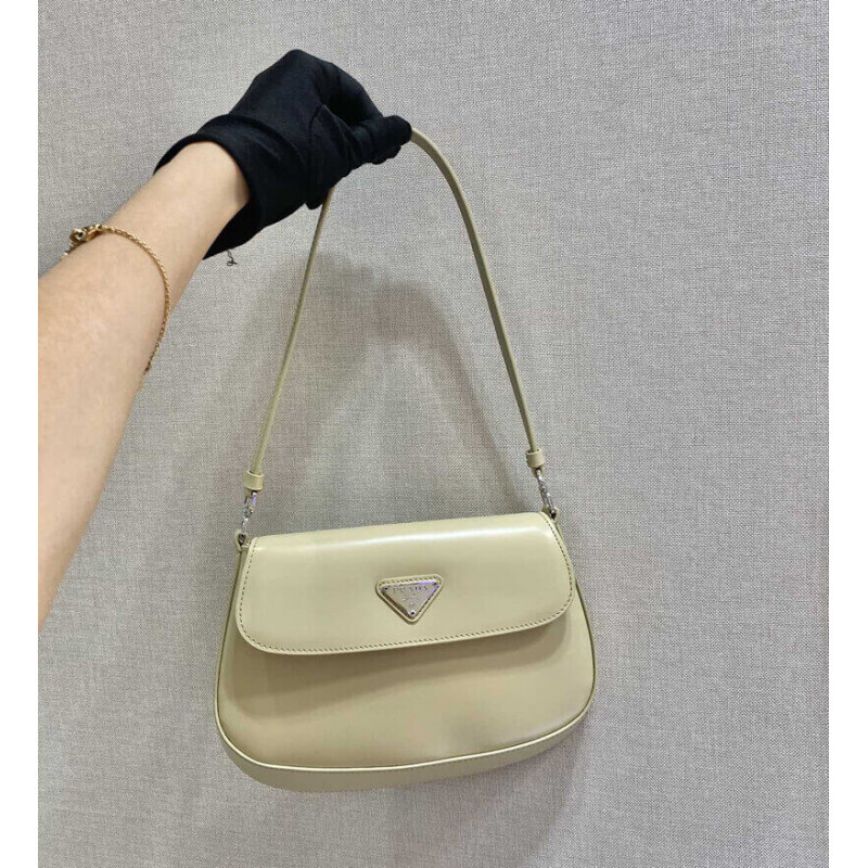Prada Cleo Brushed Leather Shoulder Bag With Flap 1BD311