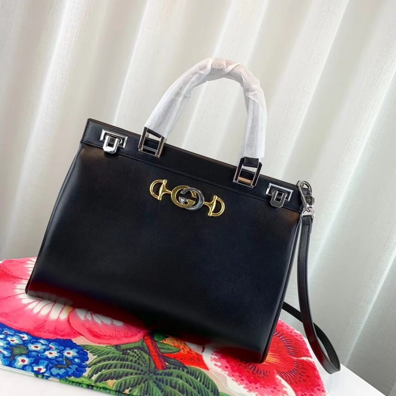 Gucci Zumi Smooth Leather Medium Top Handle Bag 564714