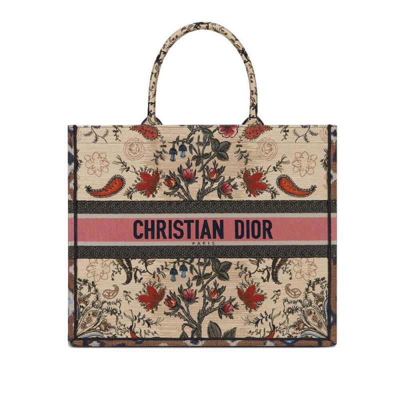 Christian Dior Book Tote Broderie Flowers Multicolore M1286