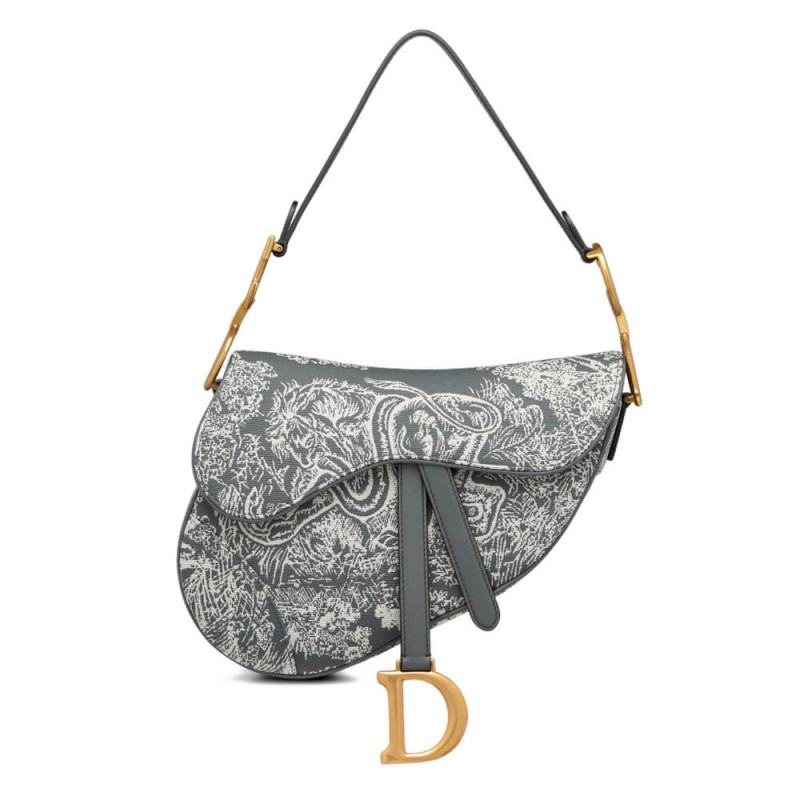 Christian Dior Saddle Bag Toile de Jouy Reverse Jacquard M0446