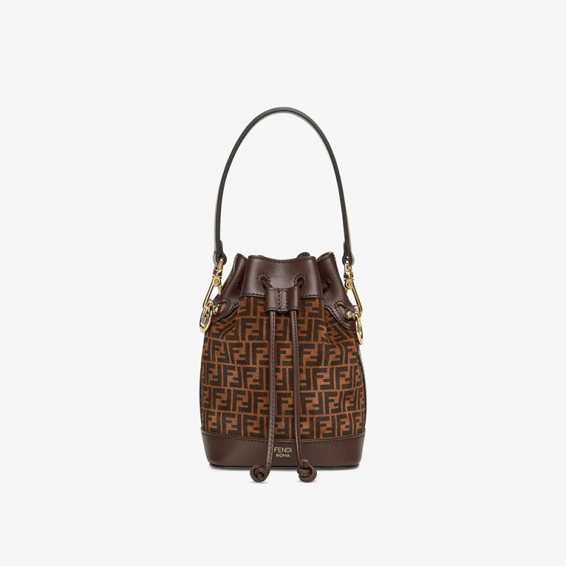 Fendi Mon Tresor Brown Leather Mini-Bag with FF Print 8BS010