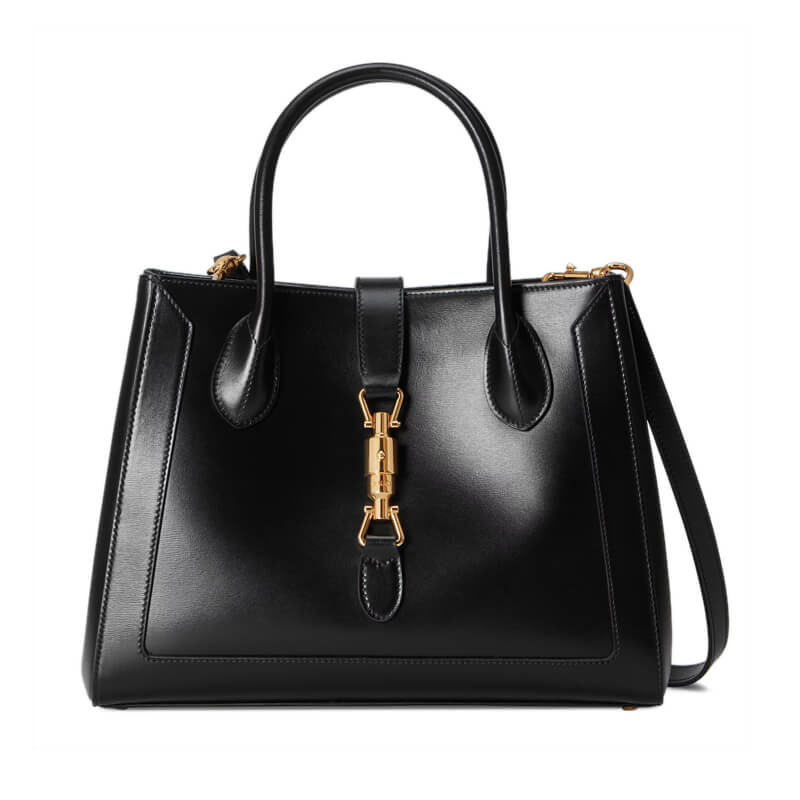 Gucci Jackie 1961 Medium Tote Bag in Black Leather 649016