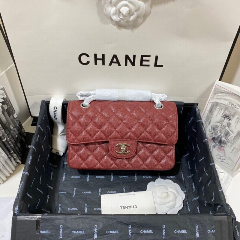 Chanel Small Classic Double Flap Bag A01113 Caviar Calfskin