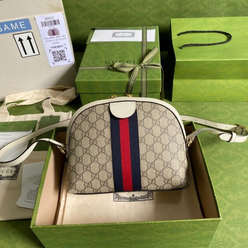 Gucci Ophidia GG Small Shoulder Bag in White GG Canvas