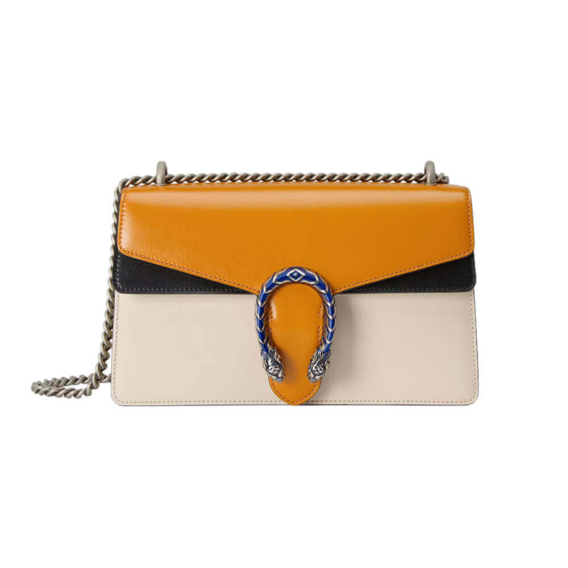 Gucci Dionysus Small Shoulder Bag 400249 Orange White Leather