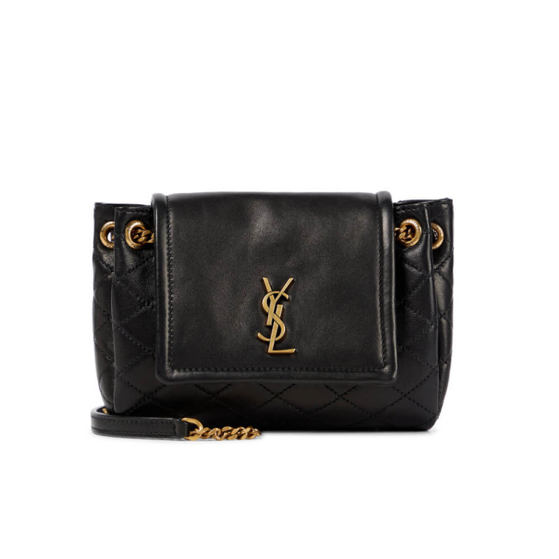 Saint Laurent Nolita Mini Leather Shoulder Bag 672738 Black
