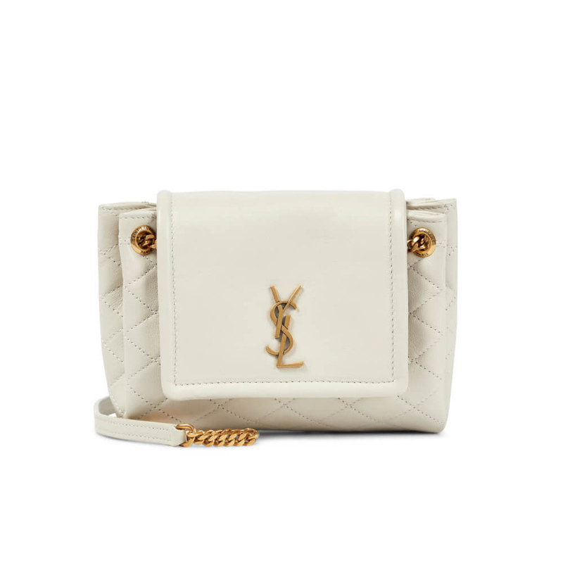 Saint Laurent Nolita Mini Leather Shoulder Bag 672738 White