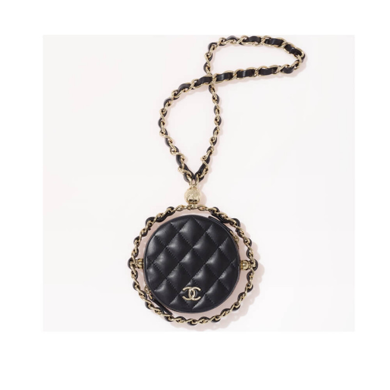 Chanel Lambskin Leather Pouch With Chain AP2568