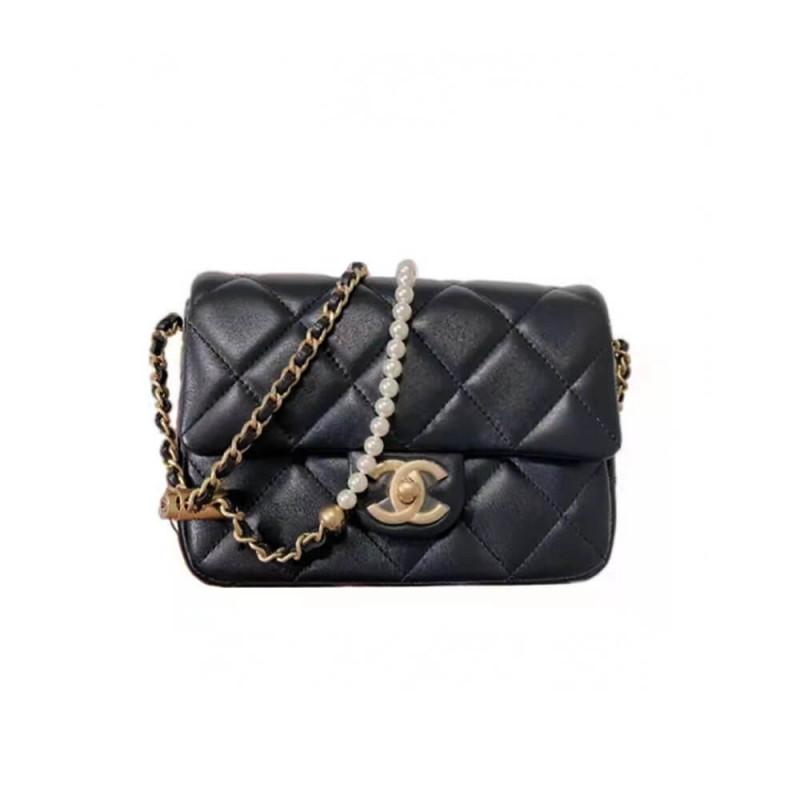 Chanel Lambskin Mini Flap Bag AS2855 Black