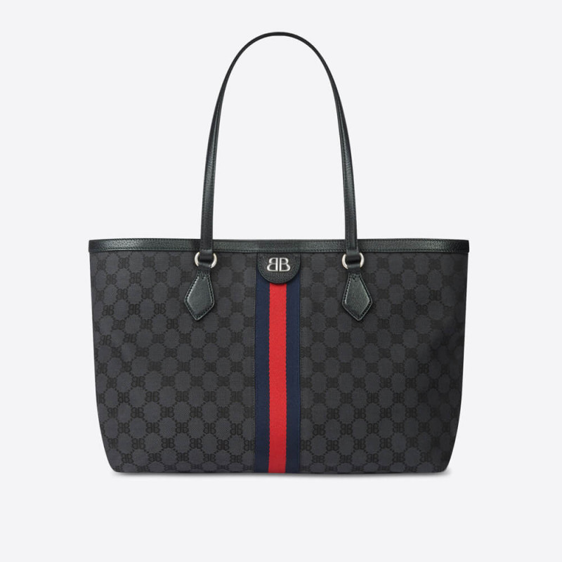 Balenciaga x Gucci Hacker Medium Tote Bag 680125 Black