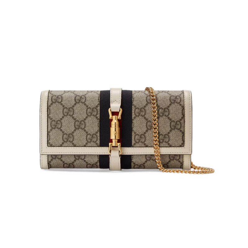 Gucci Jackie 1961 Chain Wallet 652681 White