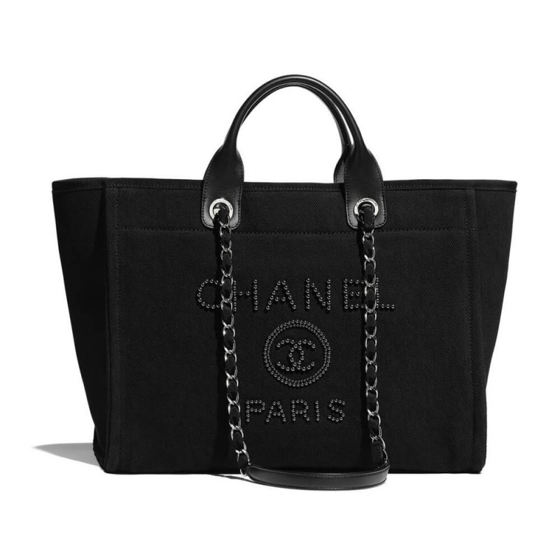 Chanel Canvas Large Deauville Pearl Tote Bag A66941