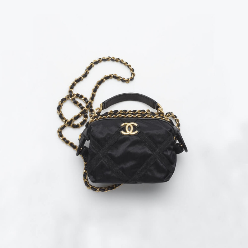 Chanel Clutch With Chain in Nylon Grosgrain AP2669 Black