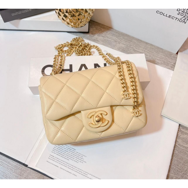 Chanel Mini Flap Bag in Lambskin with Enamel CC AS3113