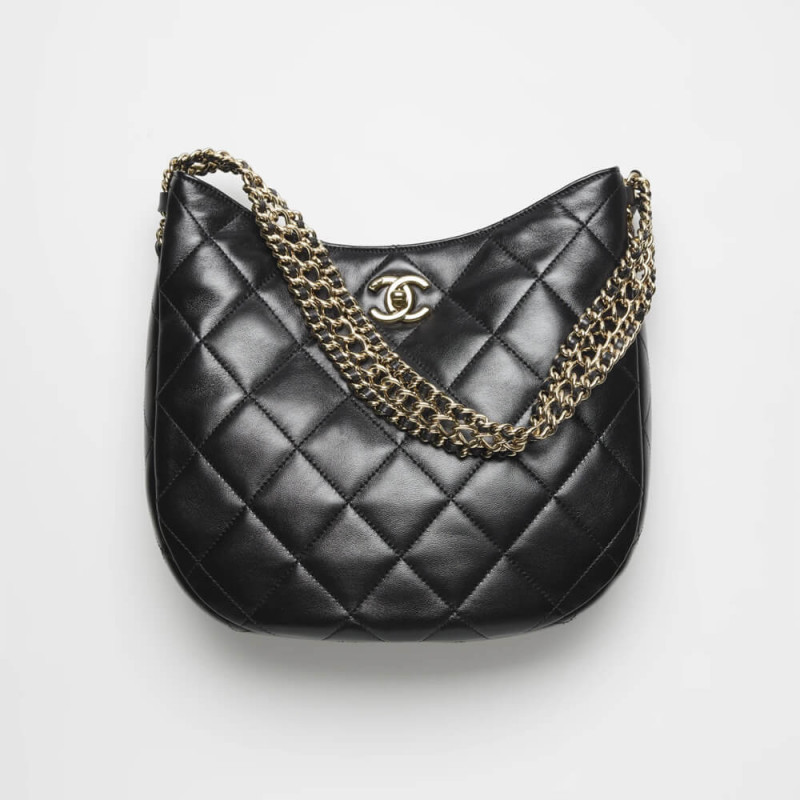 Chanel Hobo Bag in Lambskin AS3153 Black