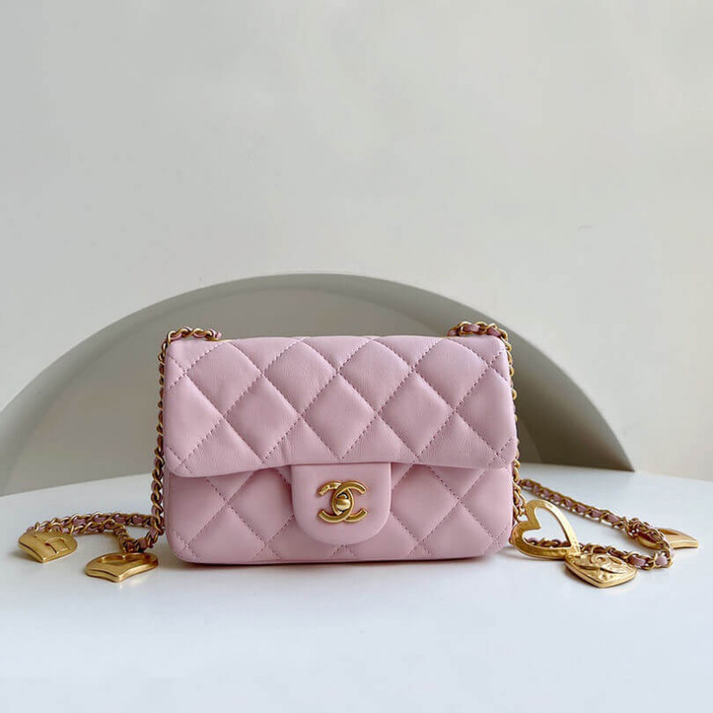 Chanel Mini Flap Bag 20cm Heart Chain AS3457