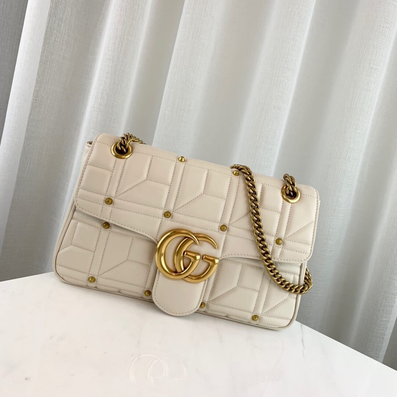 Gucci GG Marmont Matelassé Shoulder Bag With Studs 443496