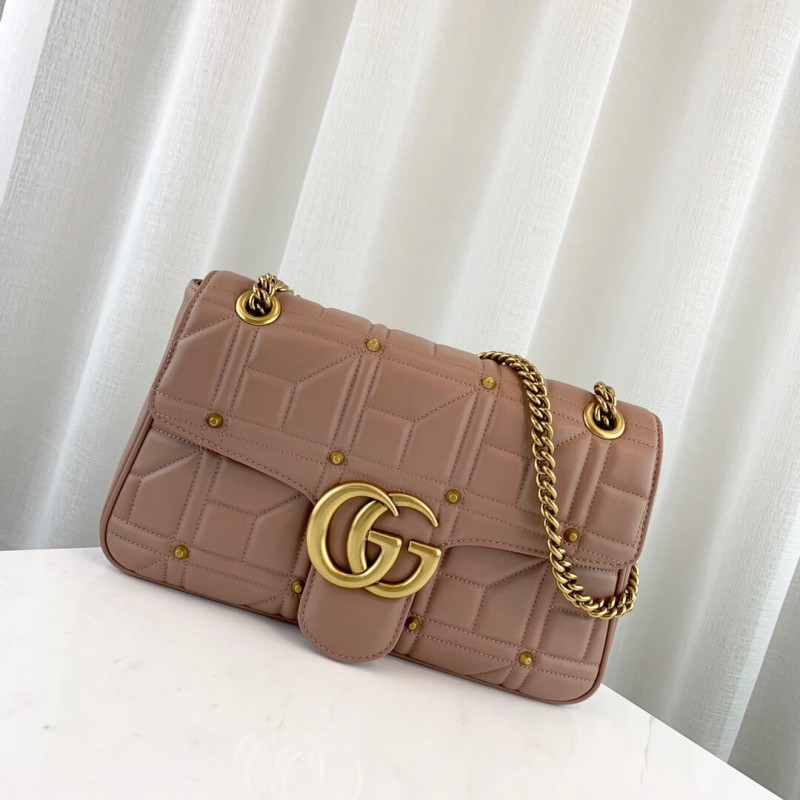 Gucci GG Marmont Matelassé Shoulder Bag With Studs 443496