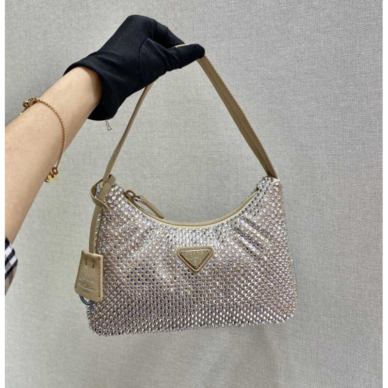 Prada Satin Mini-Bag With Artificial Crystals 1NE515