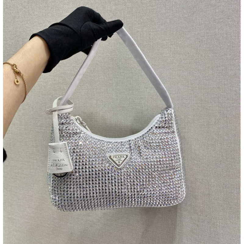 Prada Satin Mini-Bag With Artificial Crystals 1NE515