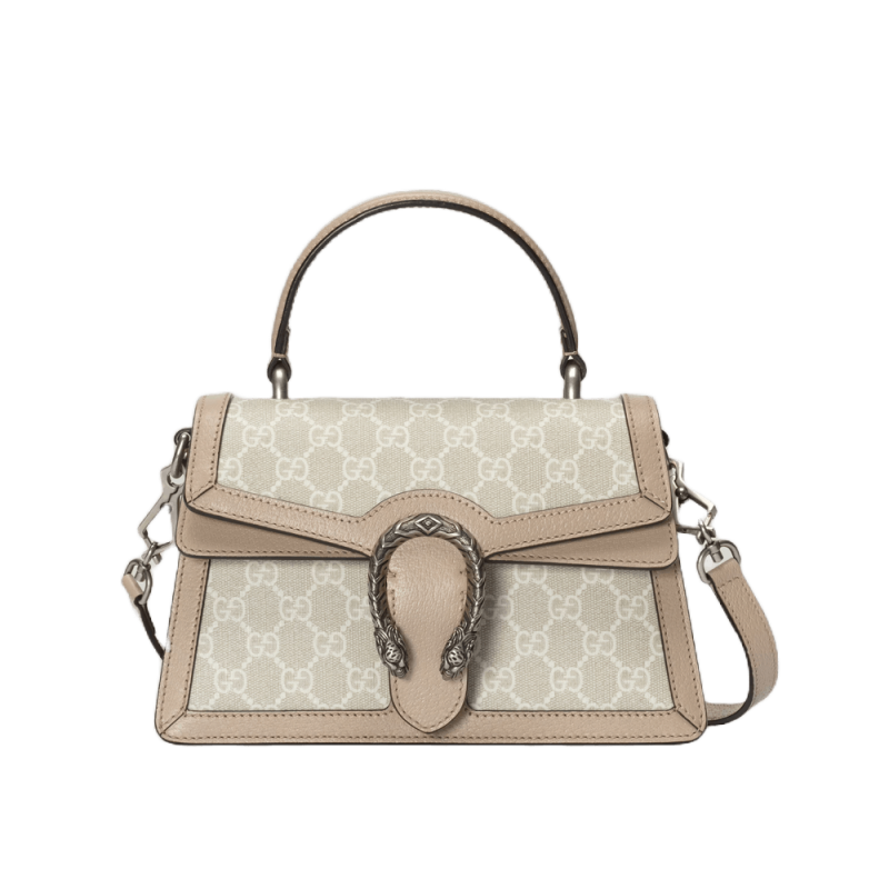 Gucci Small Dionysus Top Handle Bag 739496 Oatmeal Leather Trim