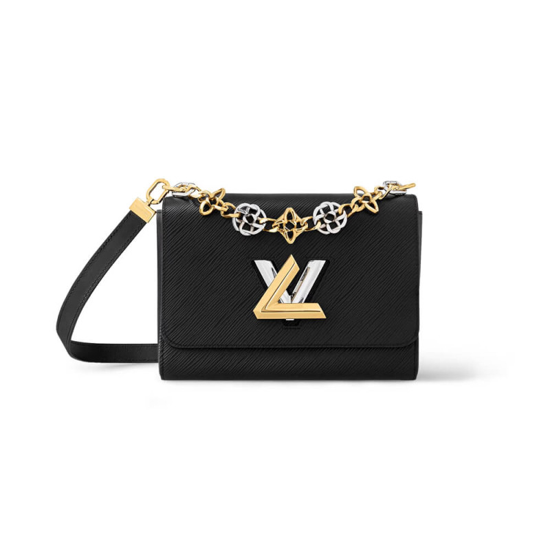 Louis Vuitton Epi Leather Twist MM with Monogram Flowers Chain